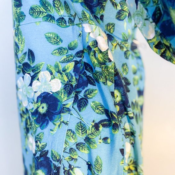 J.Jill Wearever Collection Floral V-Neck Midi Spring Stretch Dress Small - Picture 8 of 14